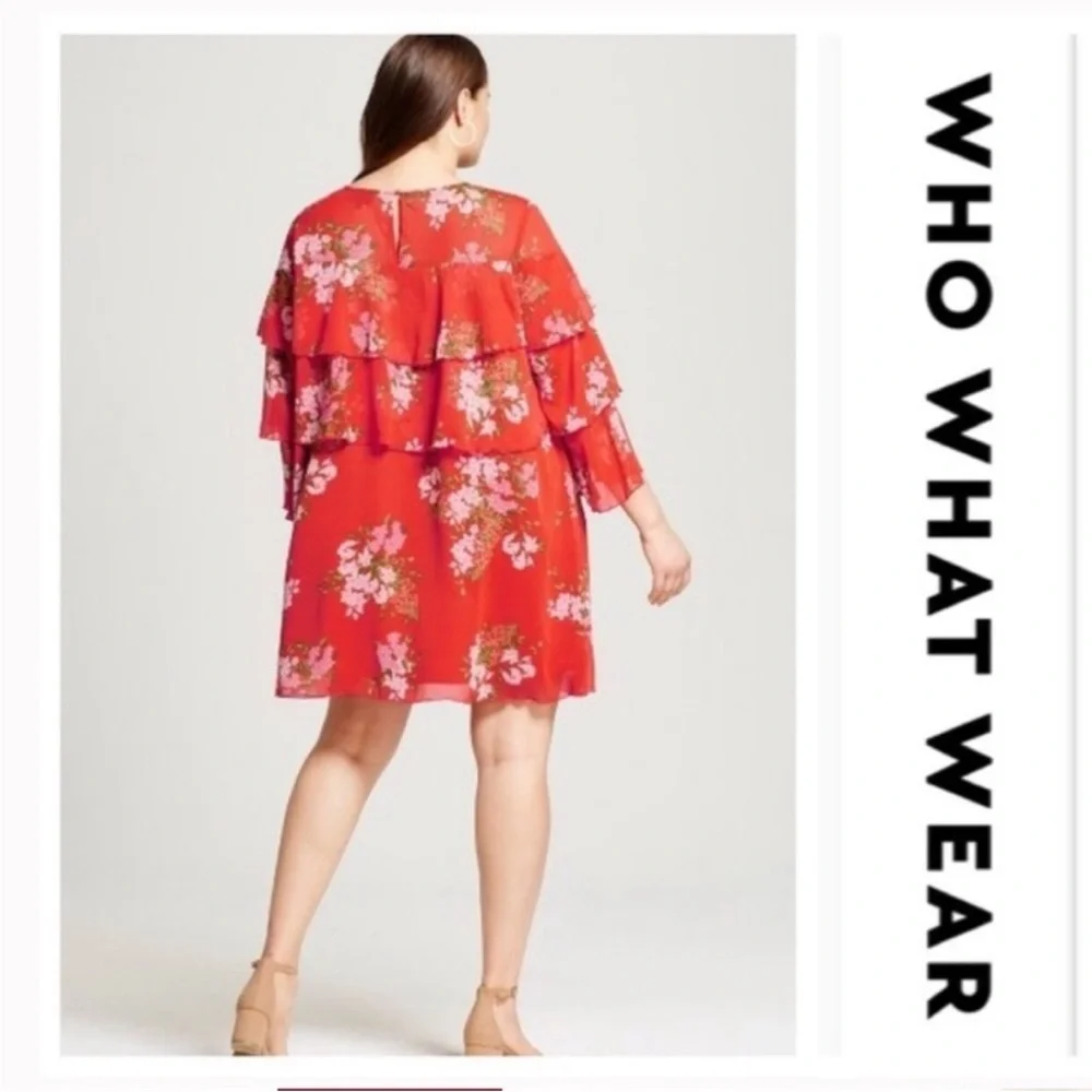 Who What Wear Floral Flounce Dress - Picture 2 of 7